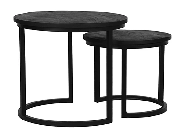 Table basse Duo - Noire - Bois de manguier