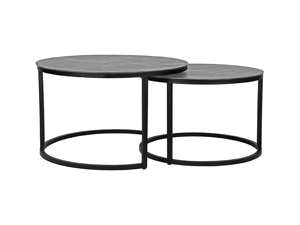 Grande table basse - Frêne antique - Métal - 75 cm