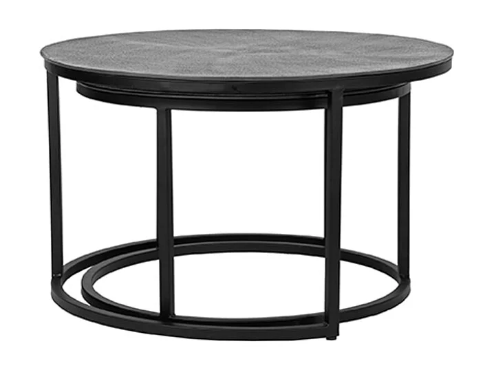 Grande table basse - Frêne antique - Métal - 75 cm