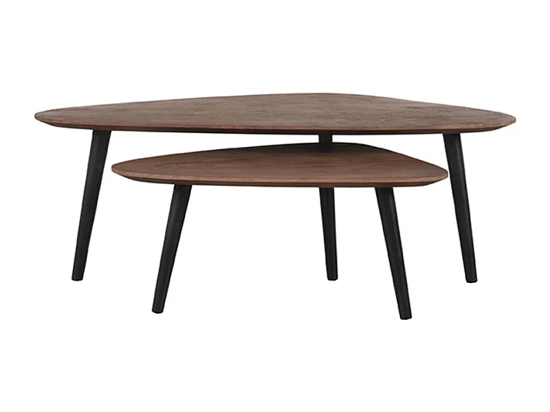 Salontafel Rock 110x64x39 cm - Espresso - Mangohout - Set van 2