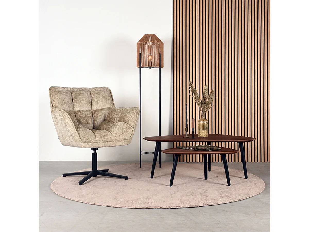 Table basse Rock 110x64x39 cm - Espresso - Bois de manguier - Lot de 2