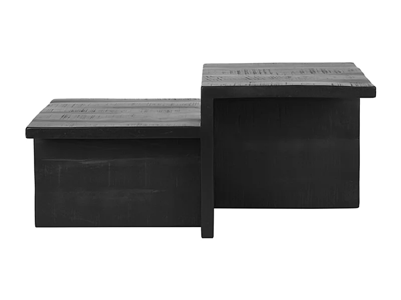 Table basse Skip 90x50x40 cm - Noir - Bois de manguier