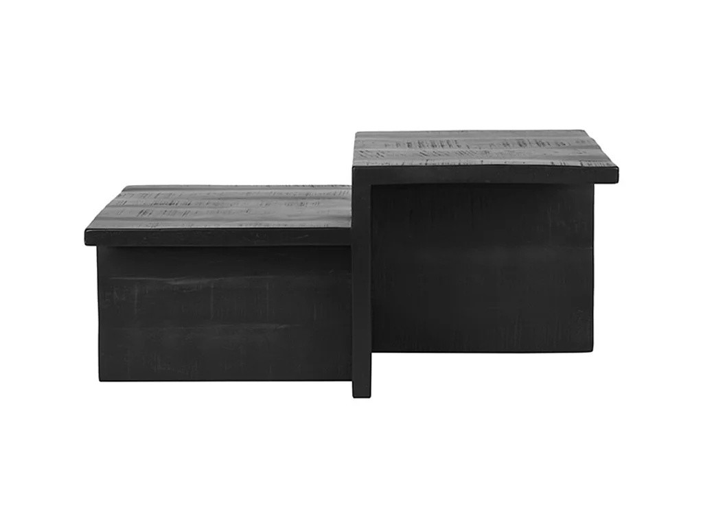 Table basse Skip 90x50x40 cm - Noir - Bois de manguier