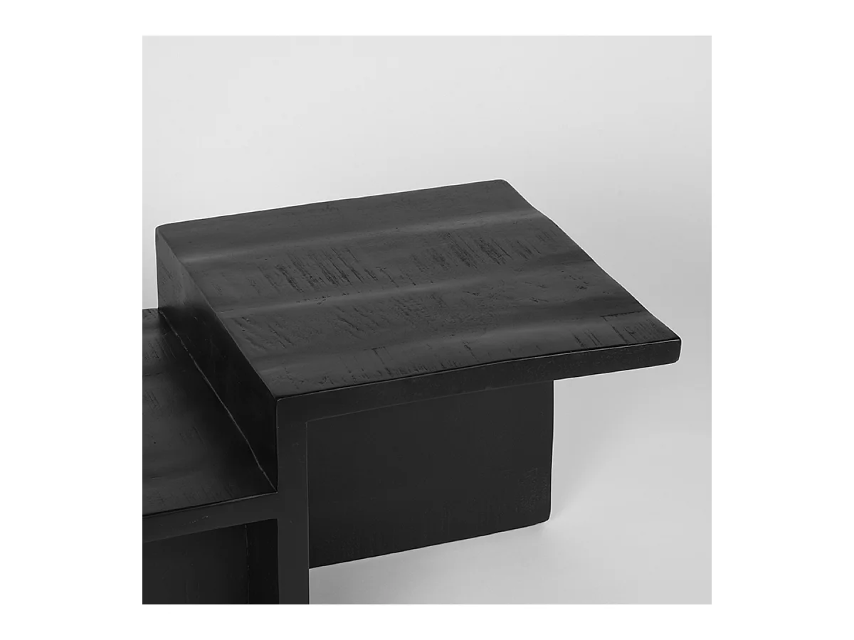 Table basse Skip 90x50x40 cm - Noir - Bois de manguier