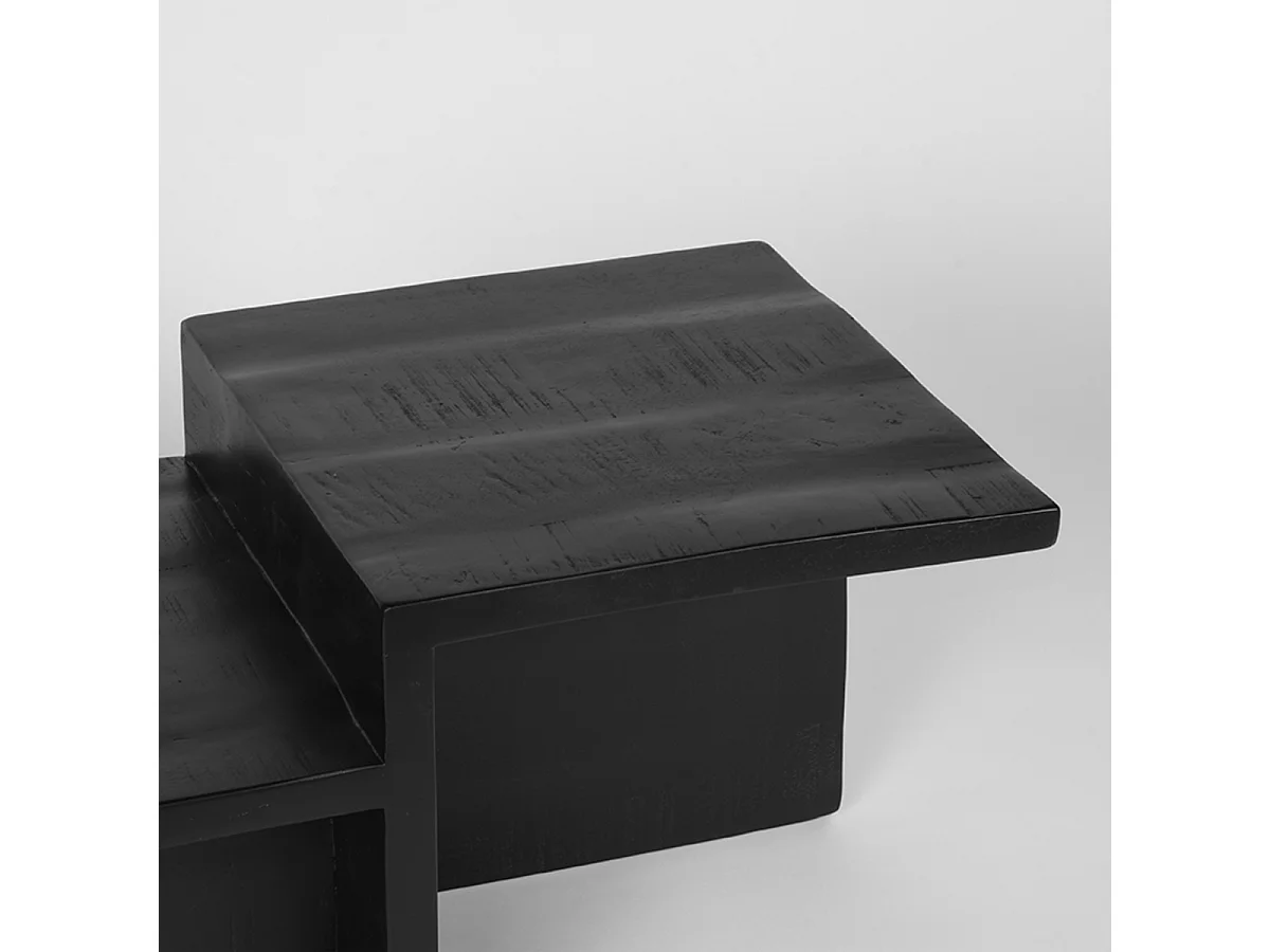 Mesa de centro Skip 90x50x40 cm - Negra - Madera de mango