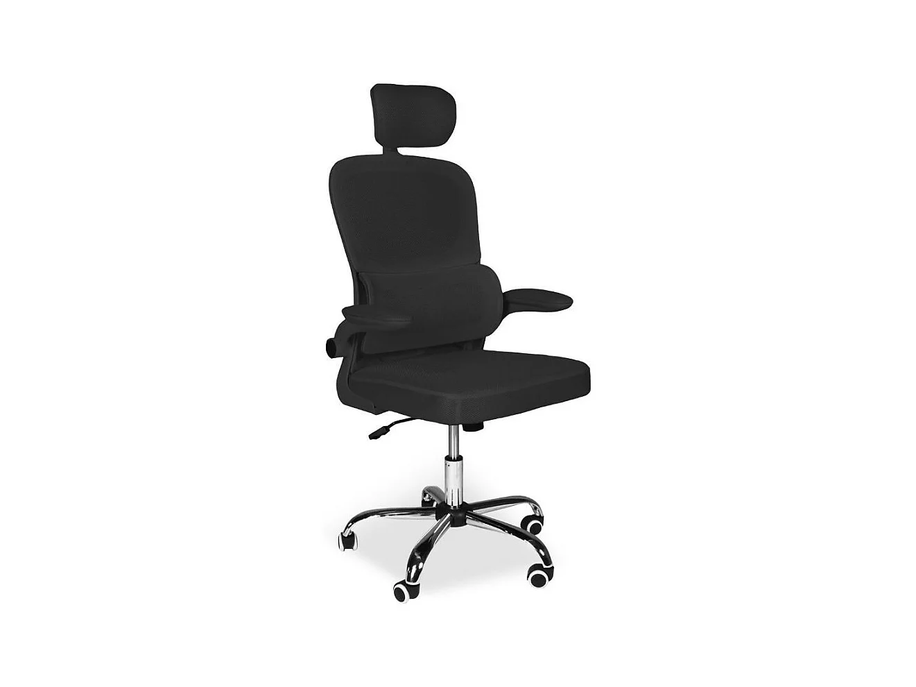 Poltrona ufficio ergonomica con ruote Vibes in rete nero con base cromata