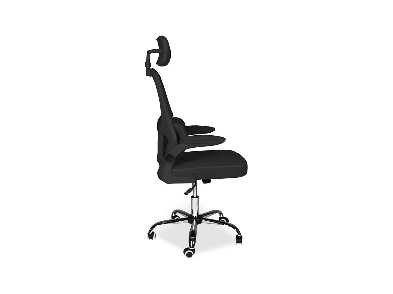 Poltrona ufficio ergonomica con ruote Vibes in rete nero con base cromata