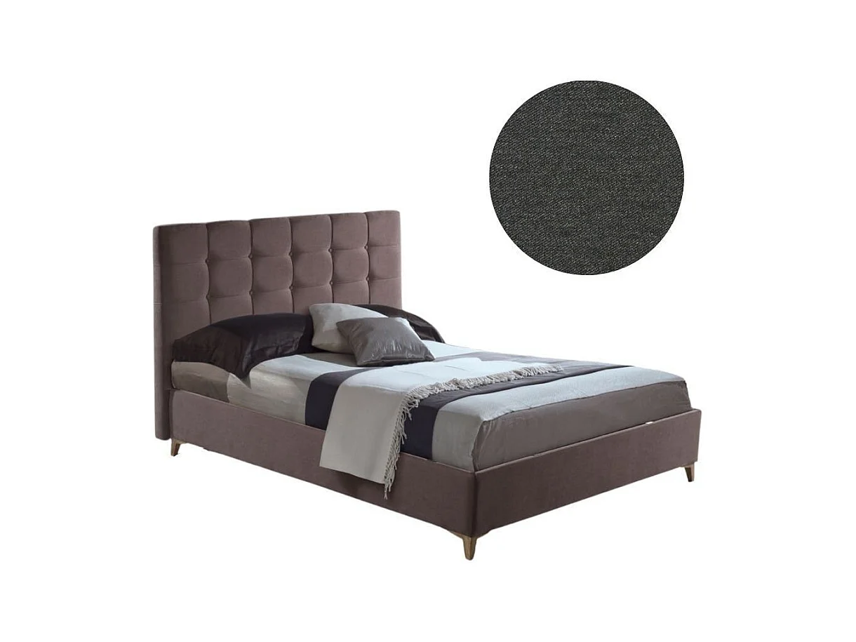 Letto matrimoniale contenitore tessuto grigio scuro Clup Monaco