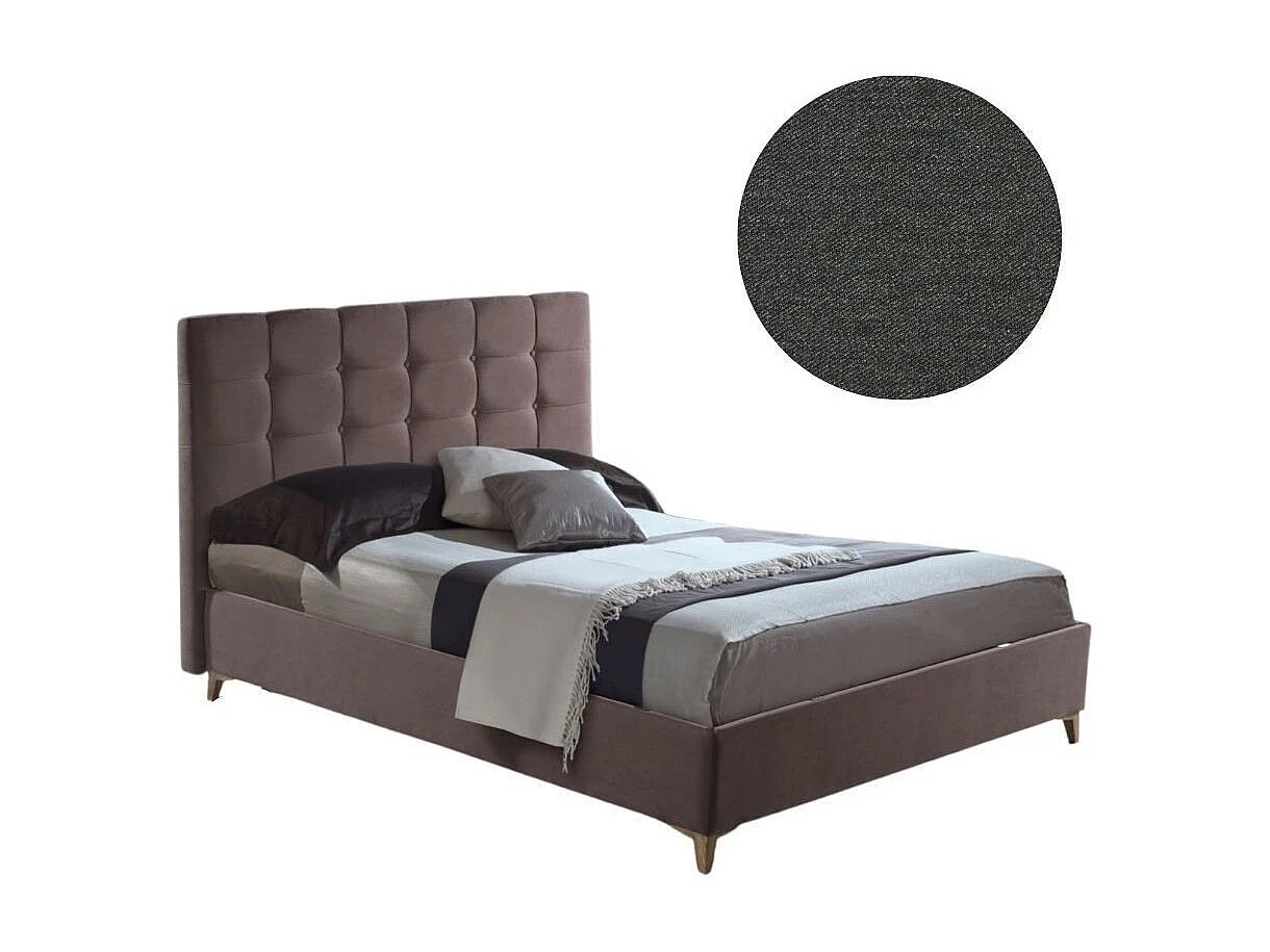 Letto matrimoniale contenitore tessuto grigio scuro Clup Monaco