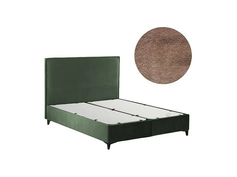 Letto matrimoniale contenitore in velluto tortora Frame – Eleganza e Funzionalità