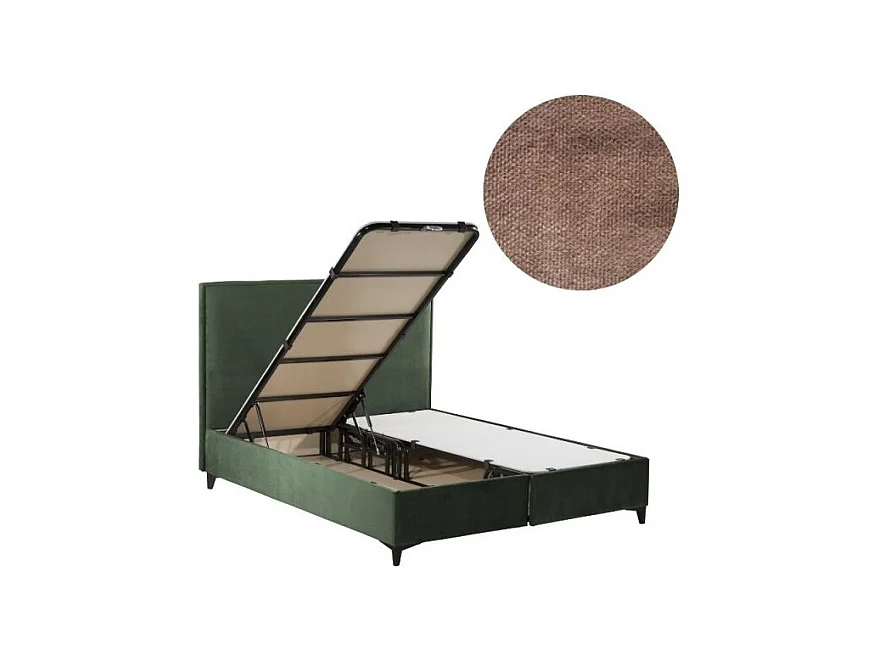 Letto matrimoniale contenitore in velluto tortora Frame – Eleganza e Funzionalità