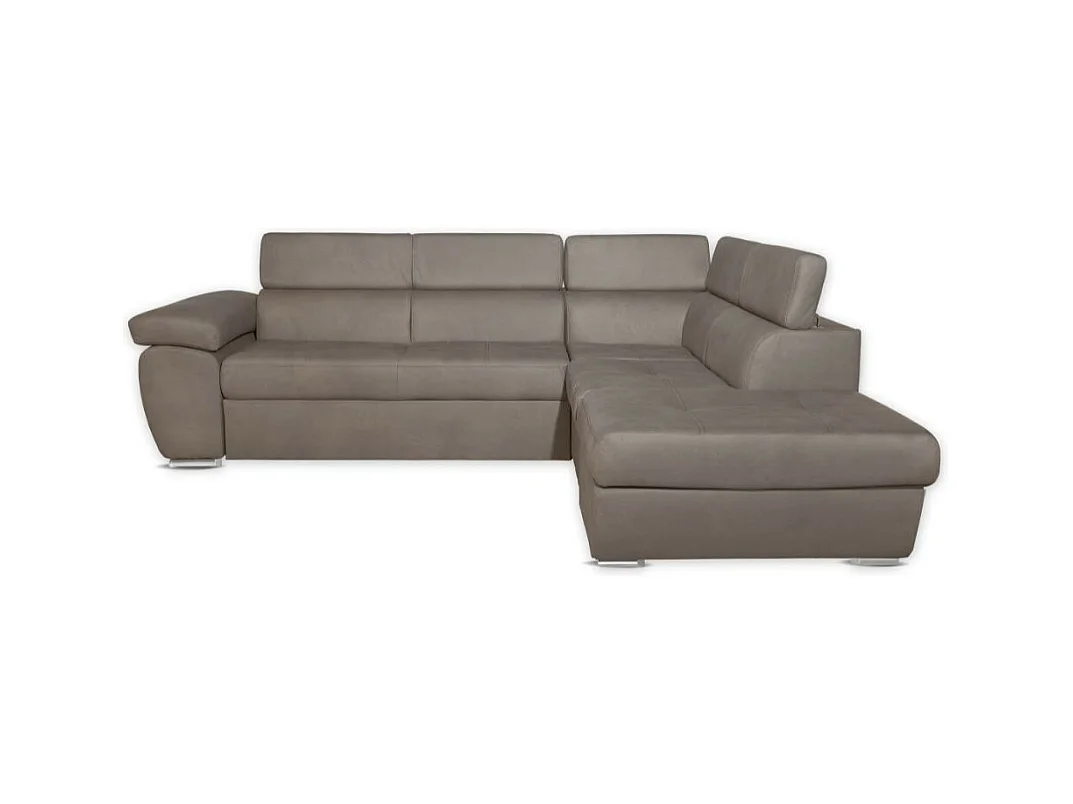 Divano angolare Fiona con penisola destra tessuto grigio elephant 260x200x76H