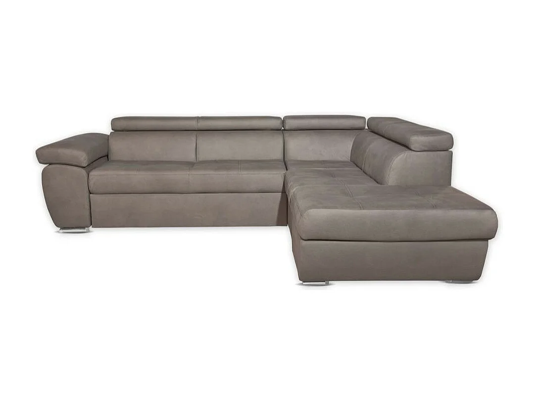 Divano angolare Fiona con penisola destra tessuto grigio elephant 260x200x76H