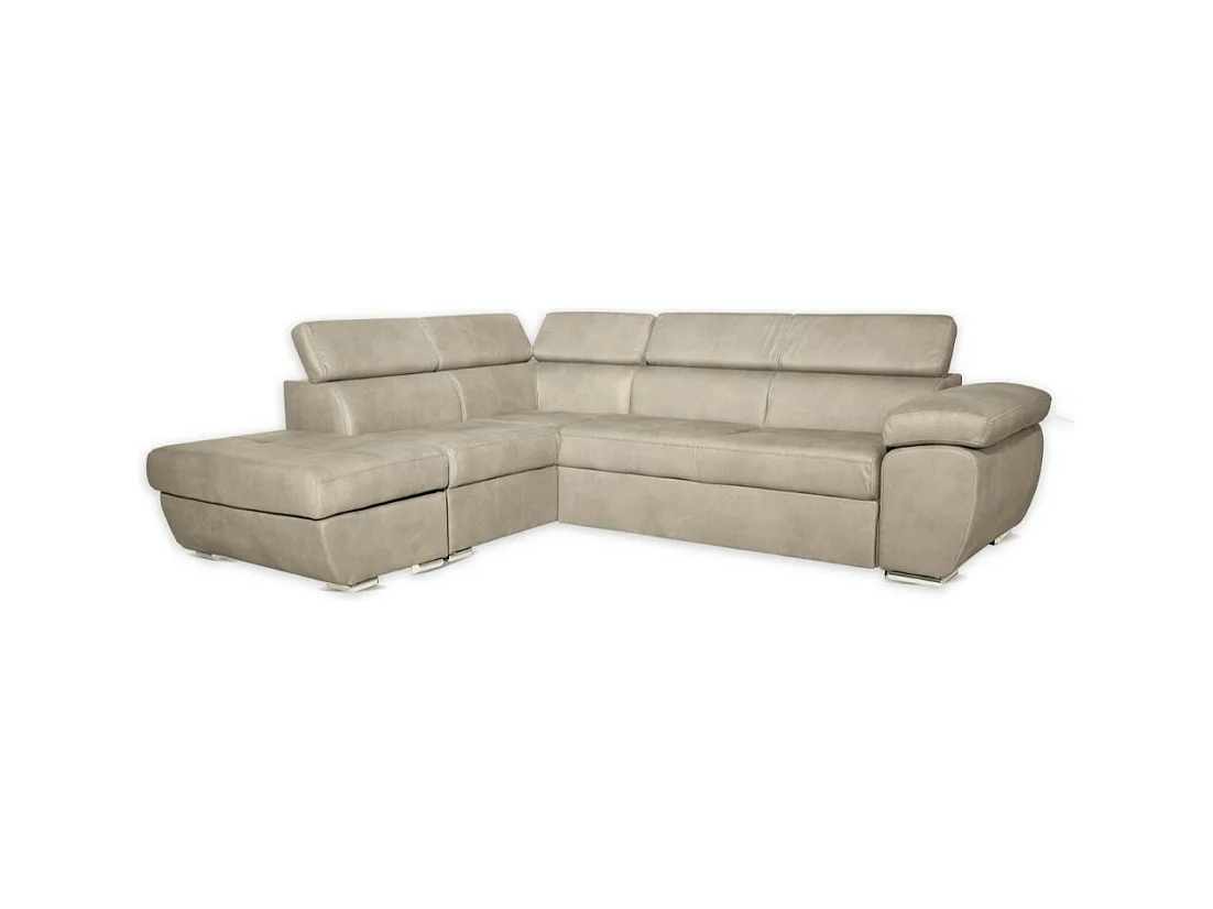 Divano angolare Fiona con penisola sinistra tessuto cappuccino barrel09