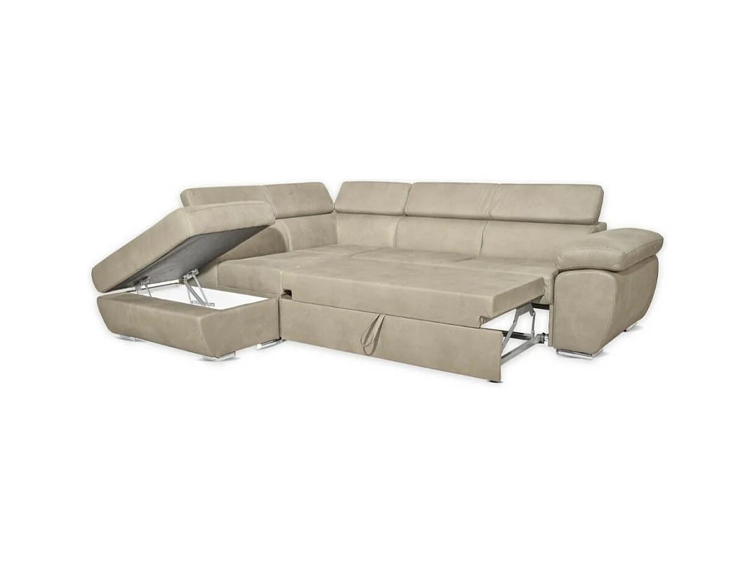 Divano angolare Fiona con penisola sinistra tessuto cappuccino barrel09