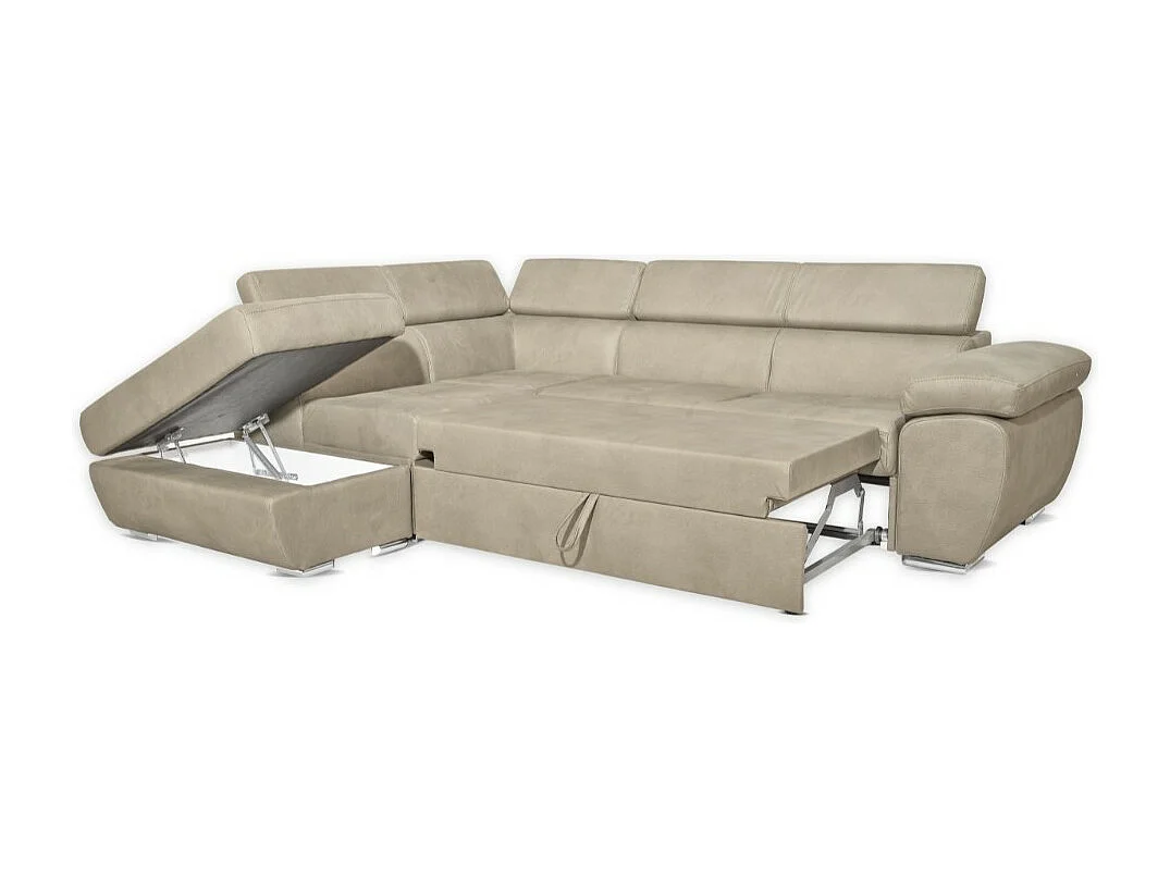 Divano angolare Fiona con penisola sinistra tessuto cappuccino barrel09