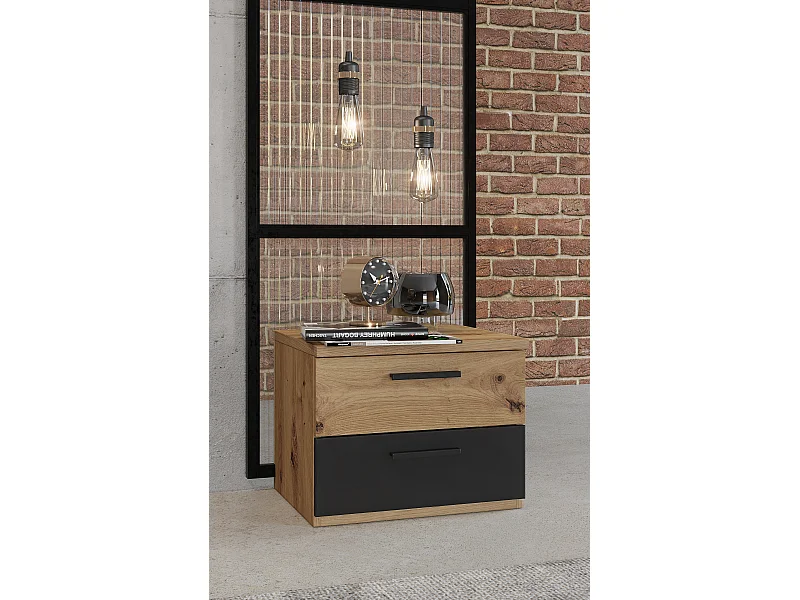 Nachttisch mit zwei Schubladen SIGMA