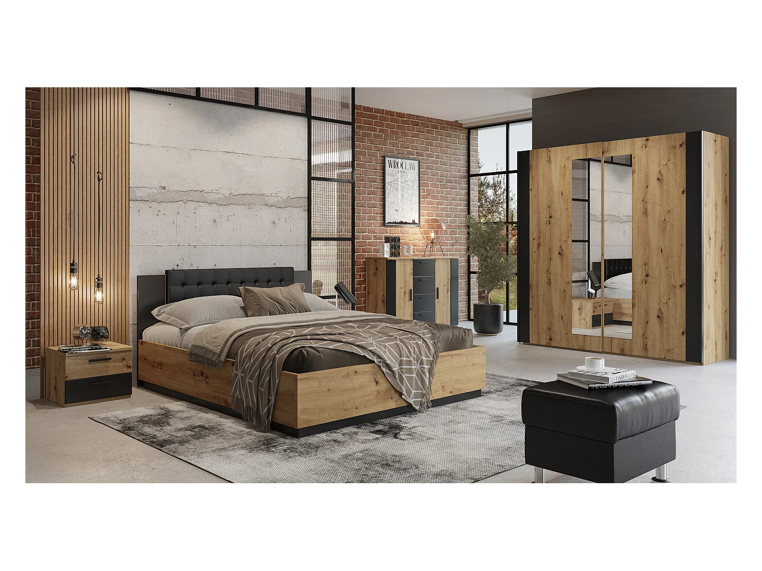 Nachtkastje met twee lades SIGMA