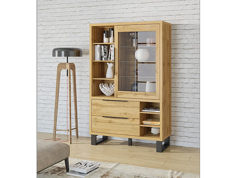 Vitrine à deux tiroirs HALLE