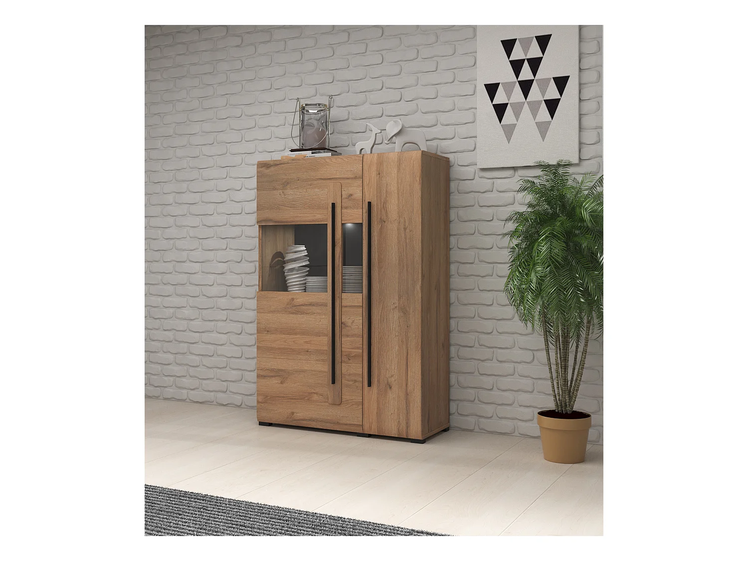 Commode à deux portes vitrées TULSA