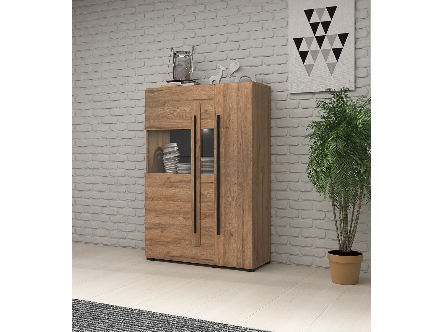 Commode à deux portes vitrées TULSA