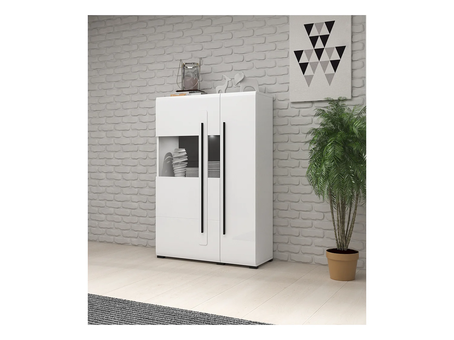 Vitrine avec deux portes vitrées TULSA