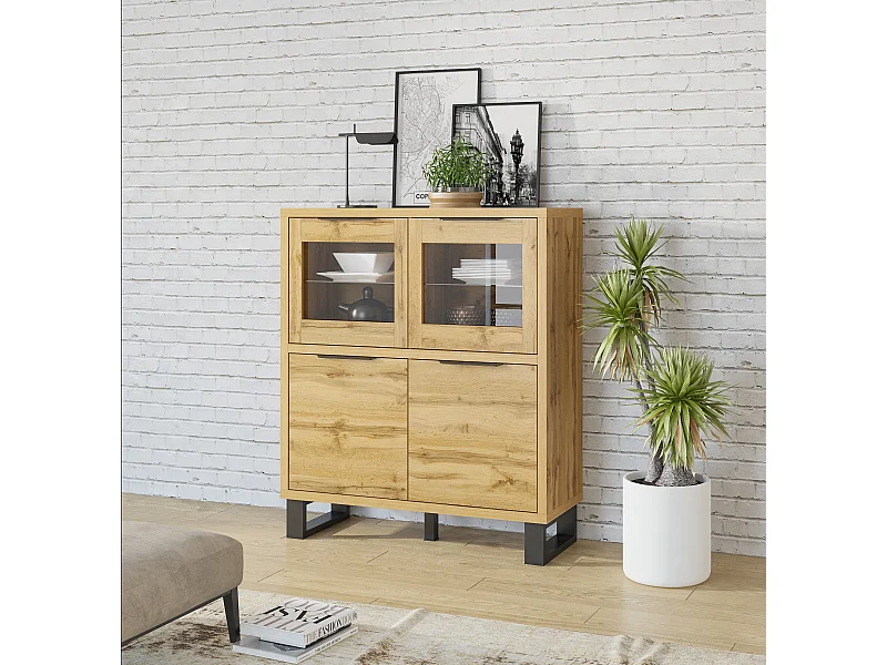 Commode à quatre portes vitrées HALLE