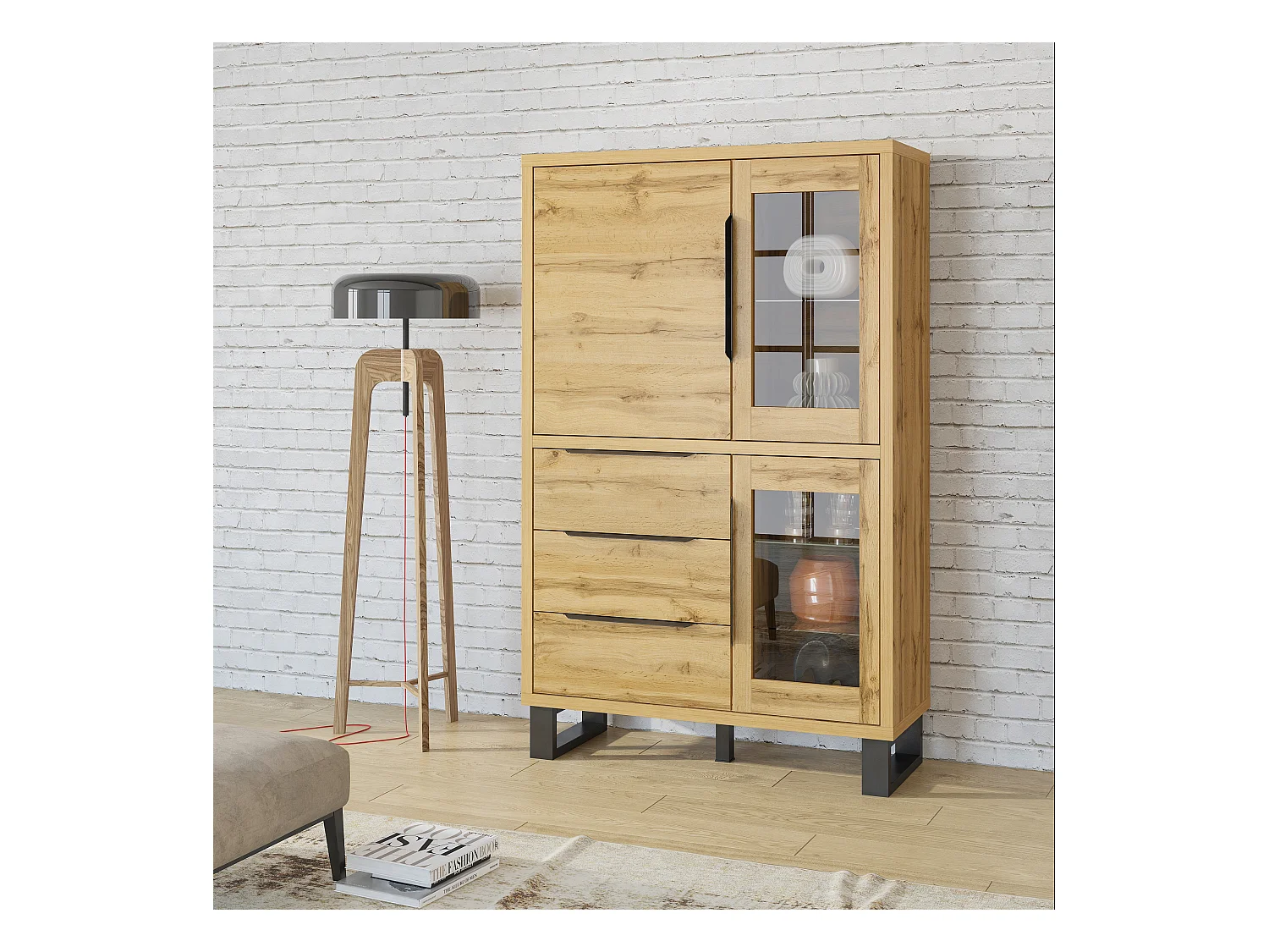 Vitrine à trois tiroirs HALLE