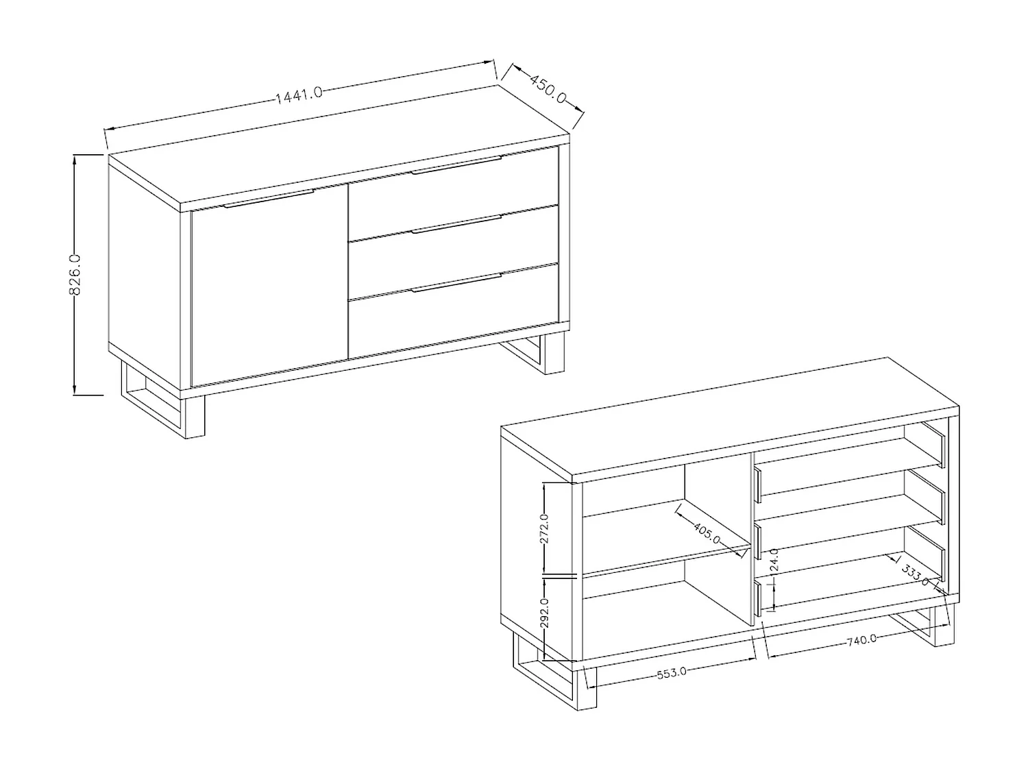 Commode à trois tiroirs HALLE
