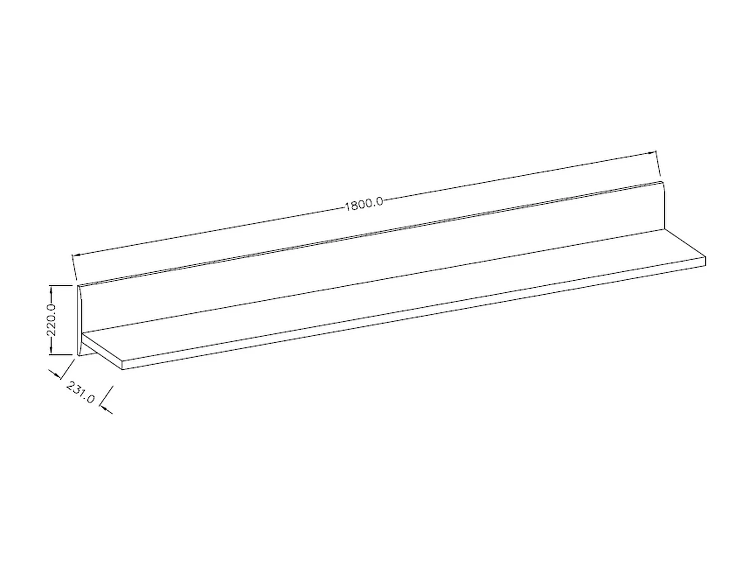 Wandplank TULSA 180 cm