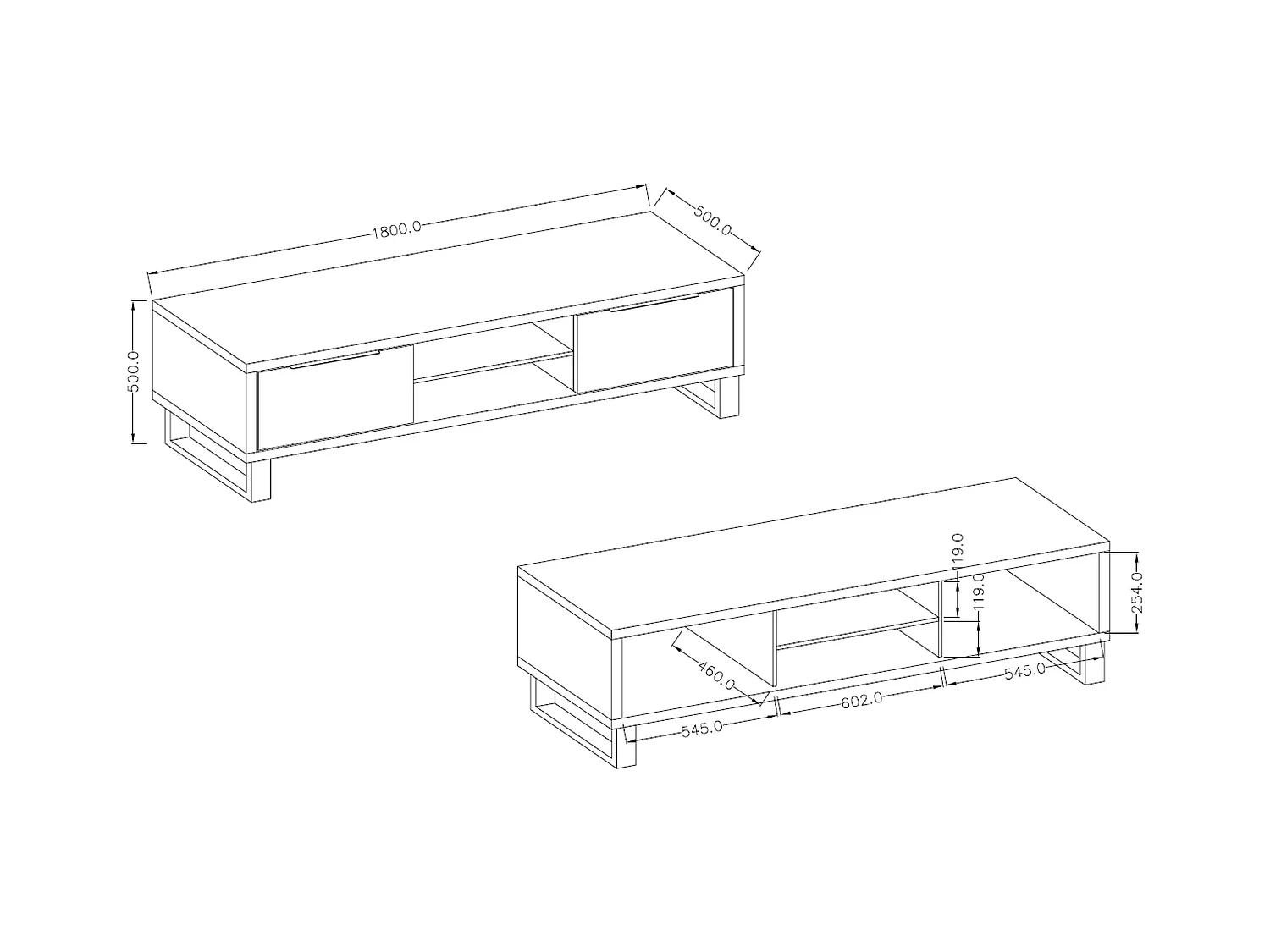 Armoire TV avec deux portes HALLE