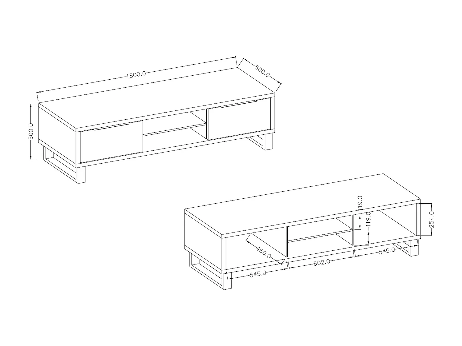Armoire TV avec deux portes HALLE