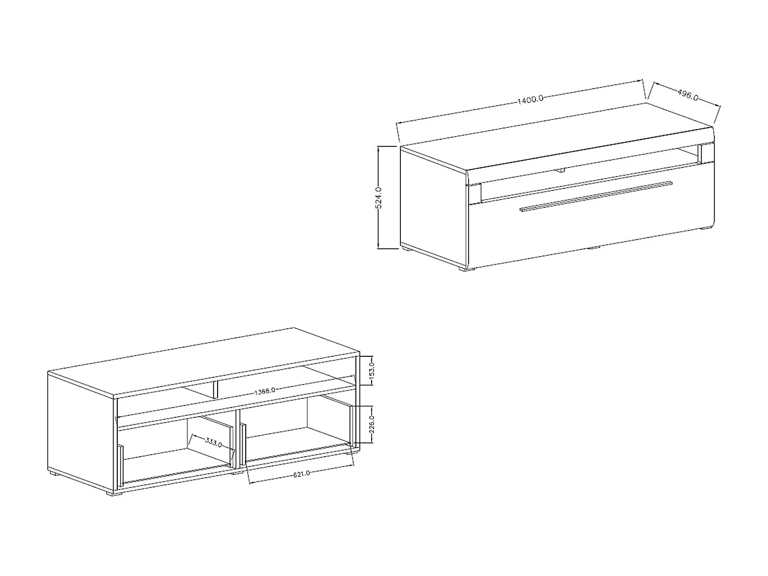 Armoire TV avec un tiroir TULSA 140 cm