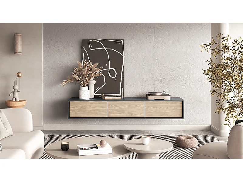 Armoire TV FRIDA avec trois portes