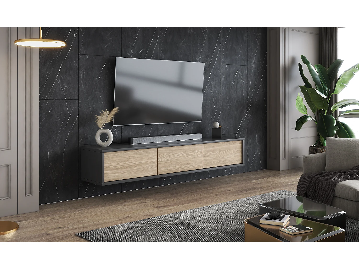 Armoire TV FRIDA avec trois portes