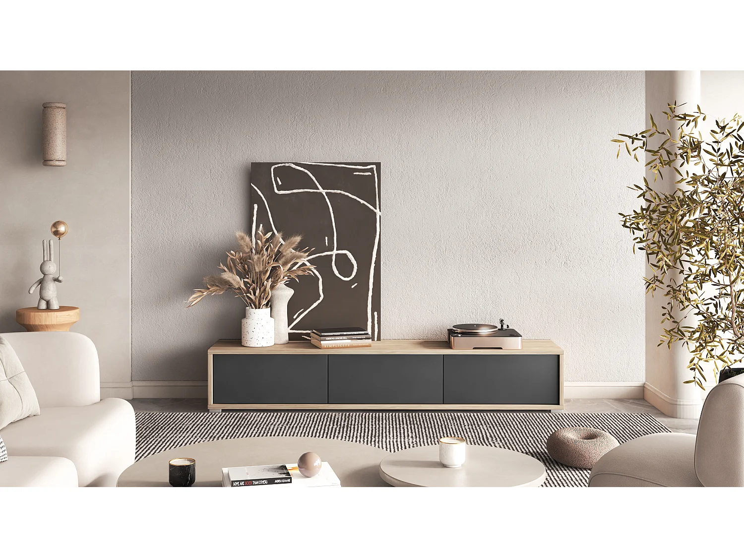 TV-kast FRIDA met drie deuren