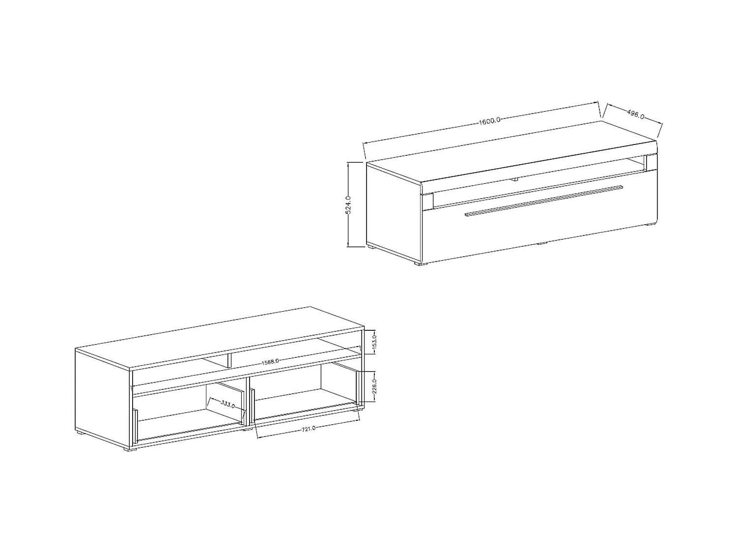 TV-Schrank mit zwei Türen TULSA 160 cm