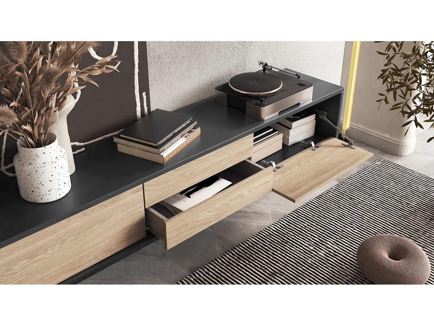 Armoire TV FRIDA avec deux portes