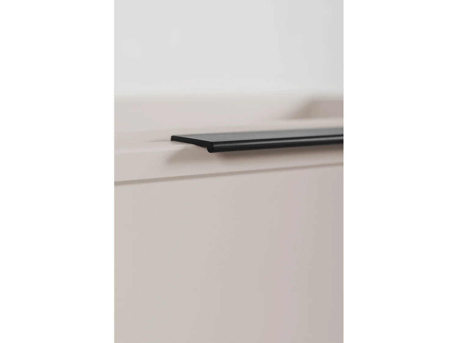 Mobiletto da bagno, Cashmere, maniglia nera, 140 ( 2 x 60 + 20) x 46 x 57 cm