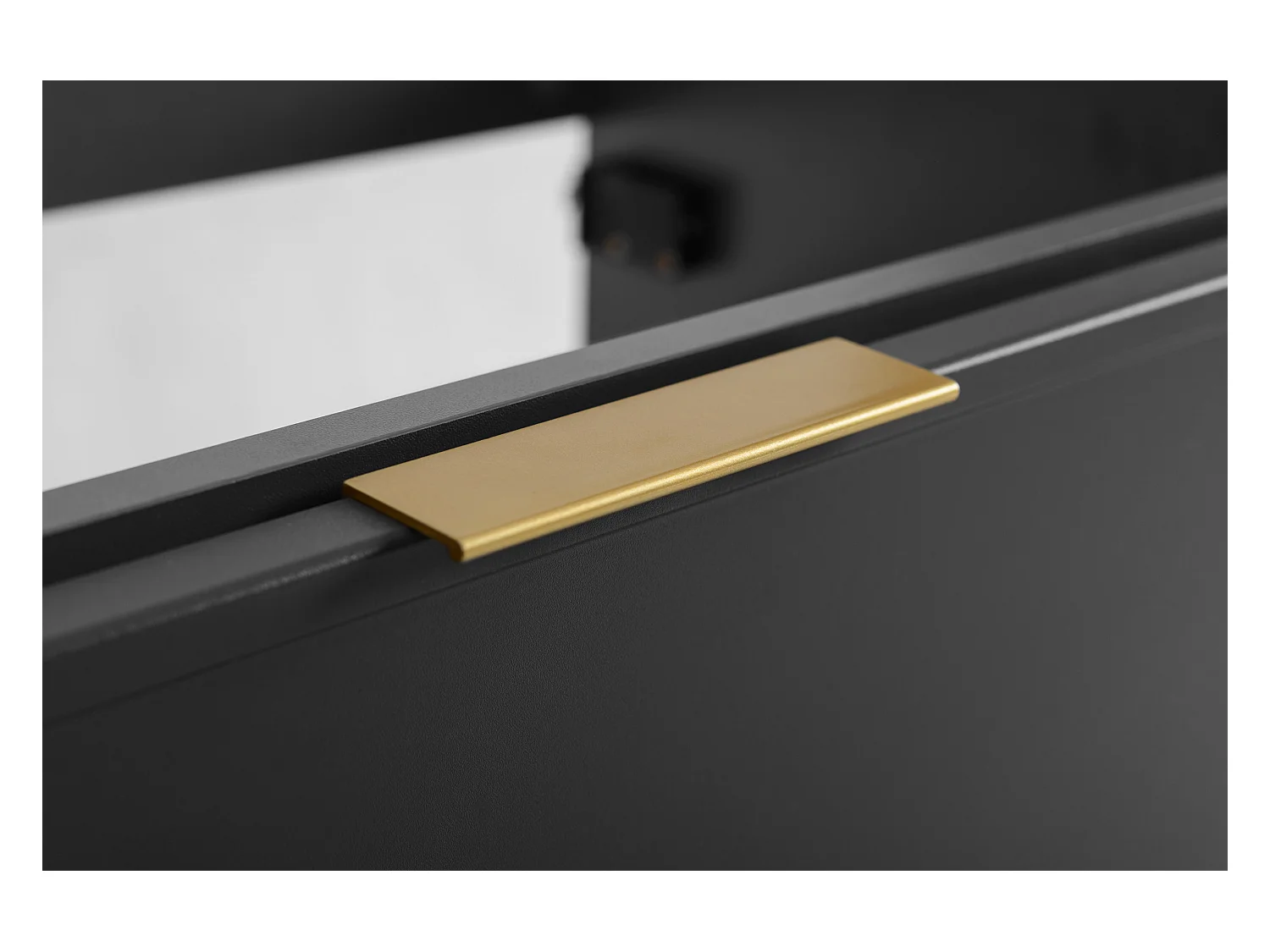 Badkamerkast, donkergrijs / wit, gouden handgreep, 160 (2 x 80) x 46 x 57 cm