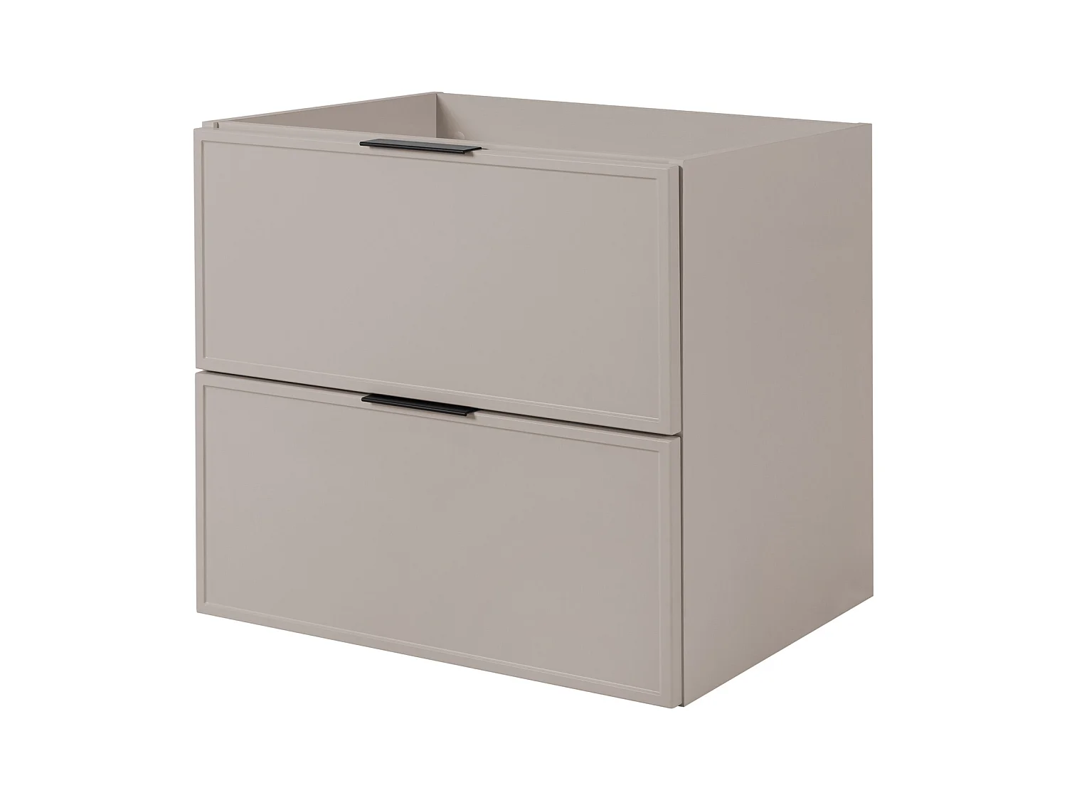 Badkamerkast, Kasjmier, zwarte handgreep, 120 (2 x 60) x 46 x 57 cm