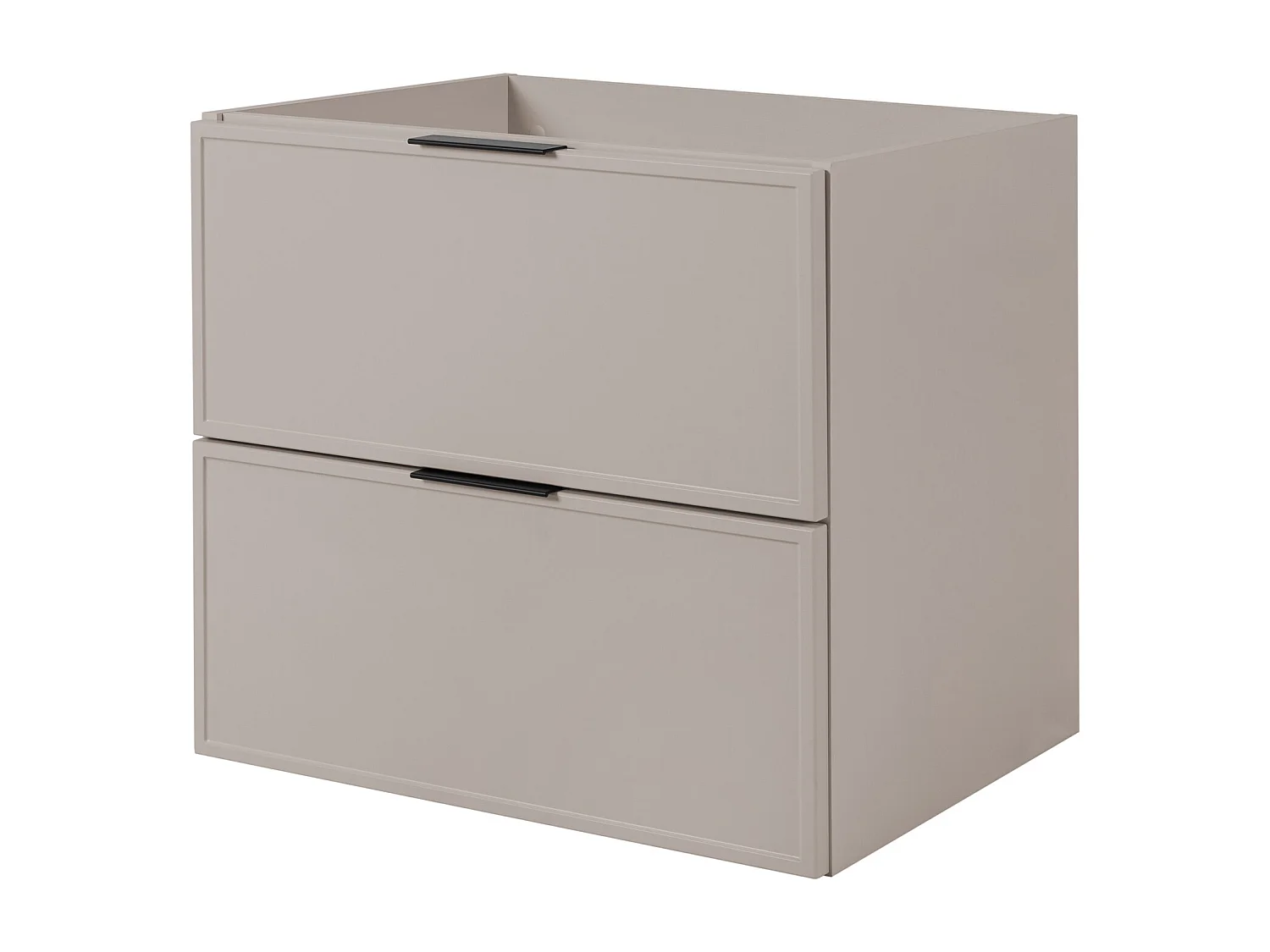 Badkamerkast, Kasjmier, zwarte handgreep, 120 (2 x 60) x 46 x 57 cm