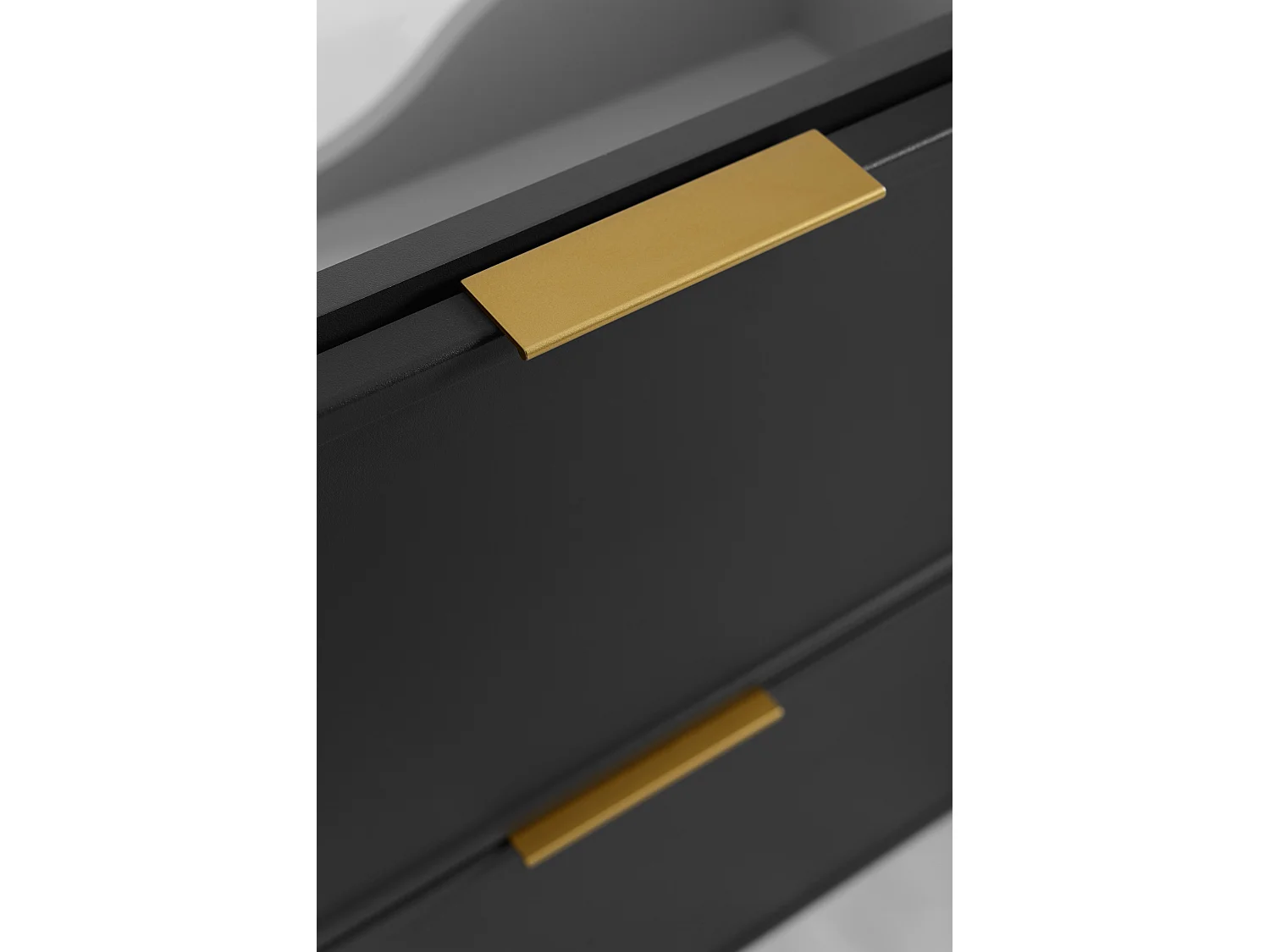 Badkamerkast, donkergrijs, gouden handgreep, 180 (2 x 80 + 20) x 46 x 57 cm