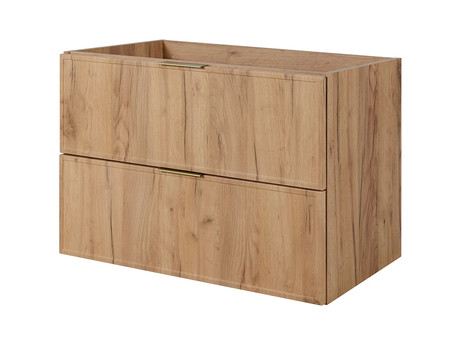 Badkamerkast, Craft Eik / Donkergrijs, gouden handgreep, 180 (2 x 80 + 20) x 46 x 57 cm