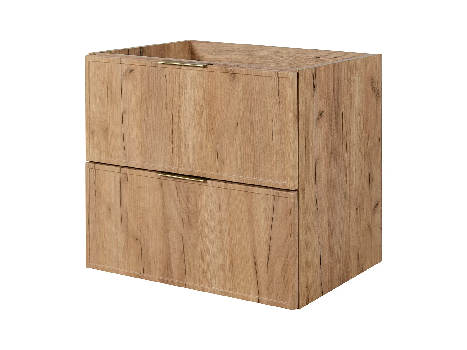 Meuble de salle de bain, Chêne Craft / Cachemire, poignée dorée, 80 (60 + 20) x 46 x 57 cm