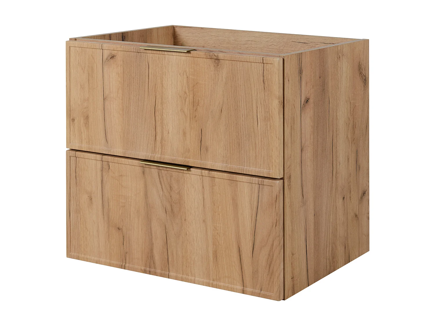 Meuble de salle de bain, Chêne Craft / Cachemire, poignée dorée, 80 (60 + 20) x 46 x 57 cm