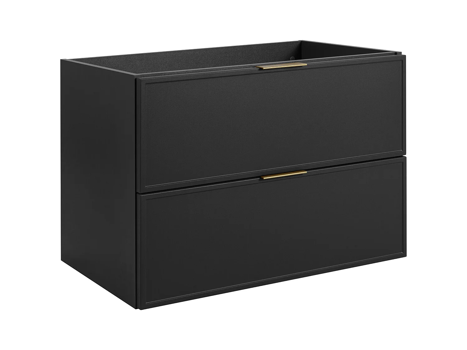 BADEZIMMERSCHRANK, Dunkelgrau / Craft-Eiche, Goldene Griffe, 160 (2 x 80) x 46 x 57 cm