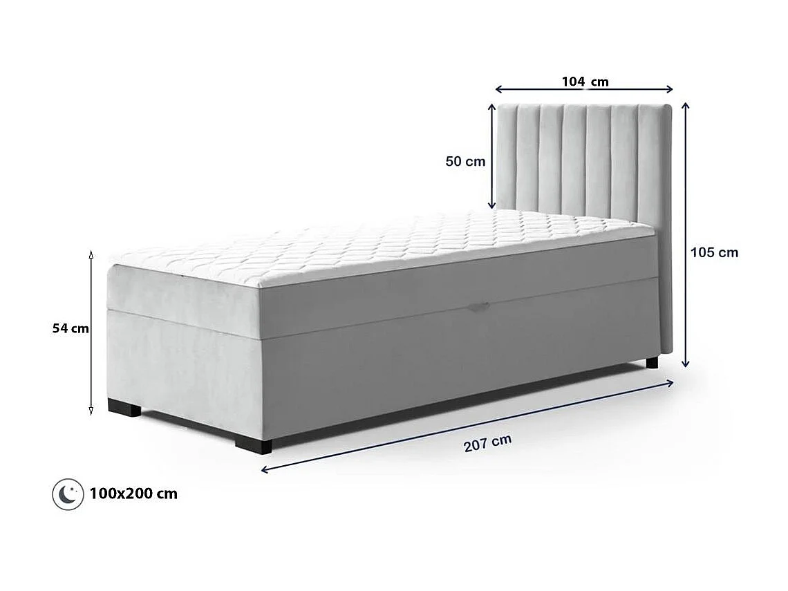 POLSTERBETT Eric 104/207/105 rosa