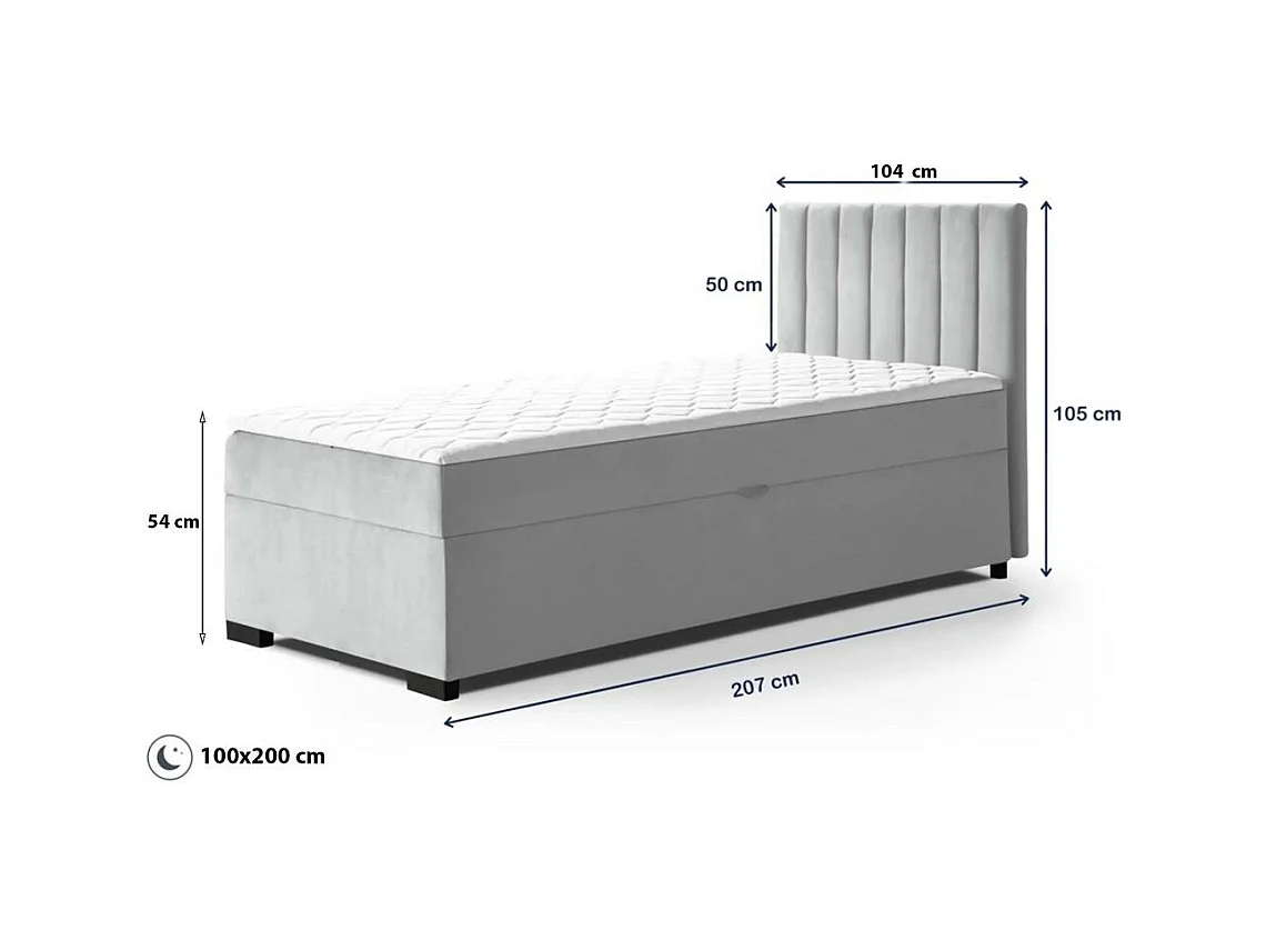 BED Eric 104/207/105 donkergrijs