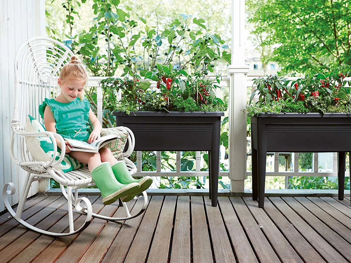 Table de culture XXL noir Green Basics - Elho